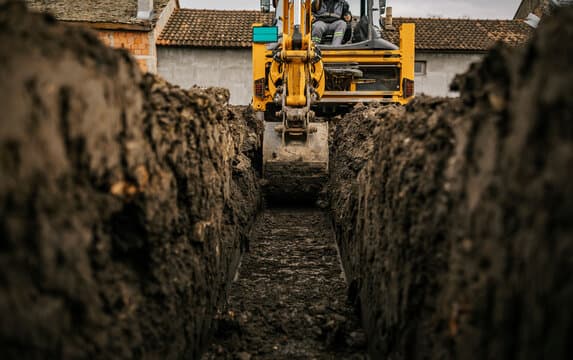 Hydroexcavation work in progress