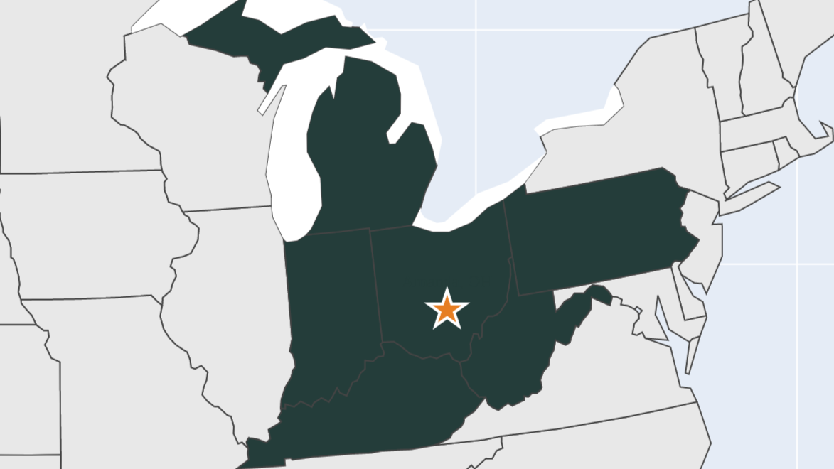 Clearcreek Enterprises Service Area Map